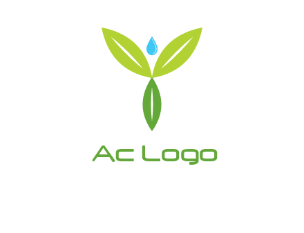 leaves with water drop icon