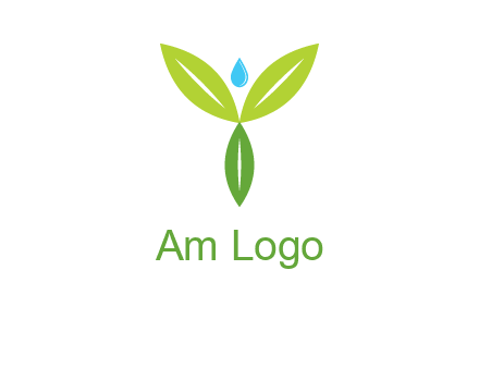 leaves with water drop icon