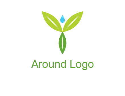 leaves with water drop icon