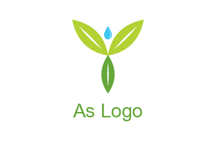 leaves with water drop icon