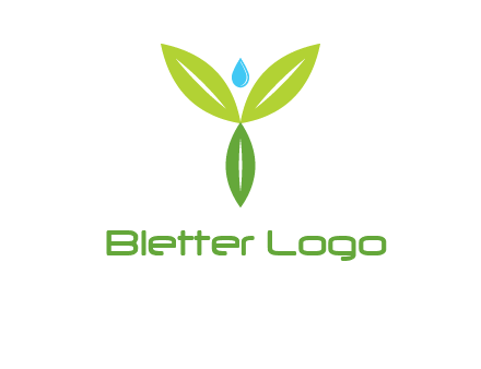 leaves with water drop icon