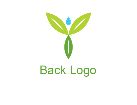 leaves with water drop icon