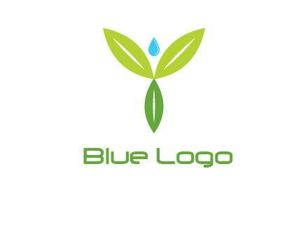 leaves with water drop icon