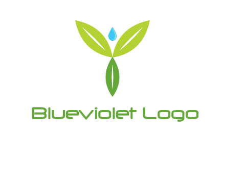 leaves with water drop icon
