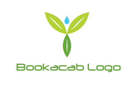 leaves with water drop icon