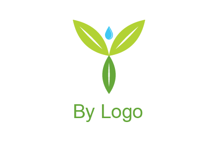 leaves with water drop icon