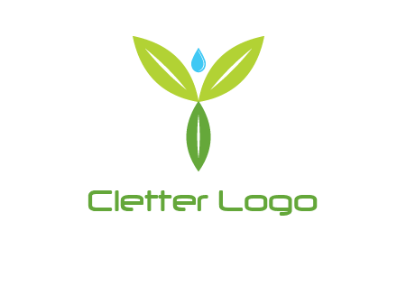 leaves with water drop icon