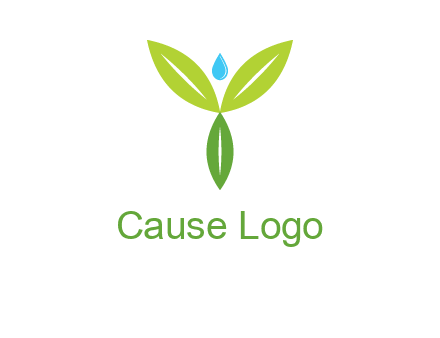 leaves with water drop icon