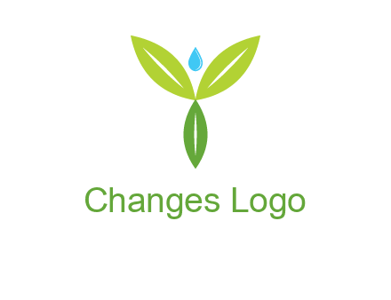 leaves with water drop icon