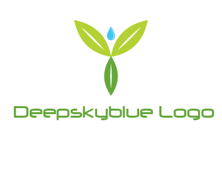 leaves with water drop icon