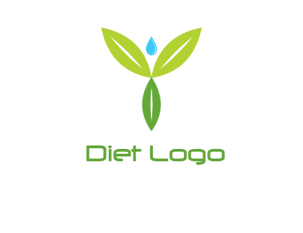 leaves with water drop icon