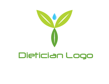 leaves with water drop icon