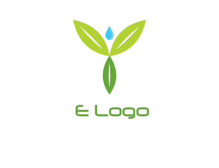leaves with water drop icon
