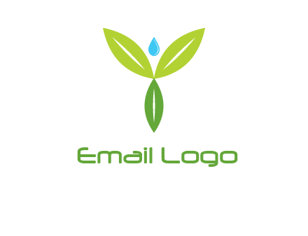 leaves with water drop icon