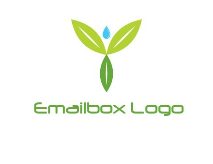 leaves with water drop icon