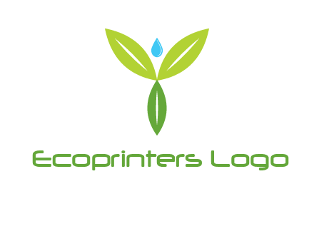 leaves with water drop icon