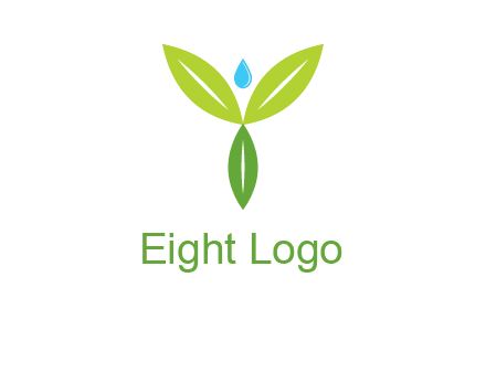 leaves with water drop icon