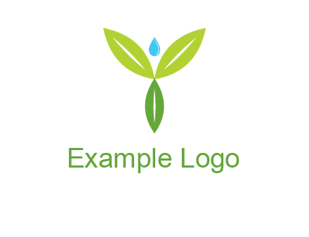 leaves with water drop icon