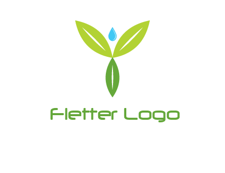 leaves with water drop icon