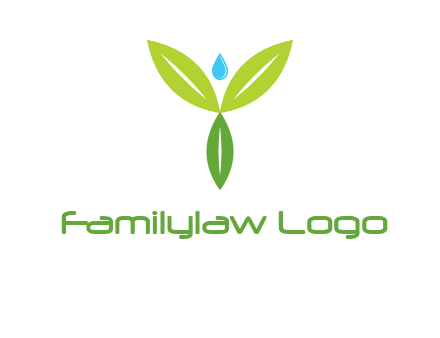 leaves with water drop icon