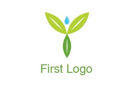 leaves with water drop icon