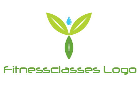 leaves with water drop icon