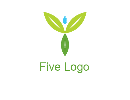 leaves with water drop icon