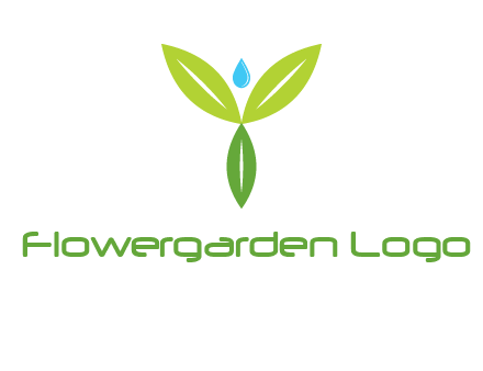 leaves with water drop icon