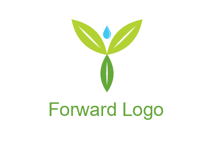 leaves with water drop icon