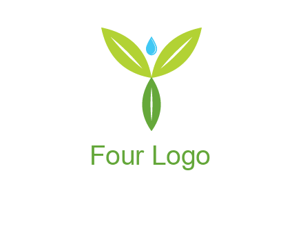 leaves with water drop icon