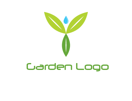 leaves with water drop icon