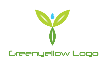 leaves with water drop icon