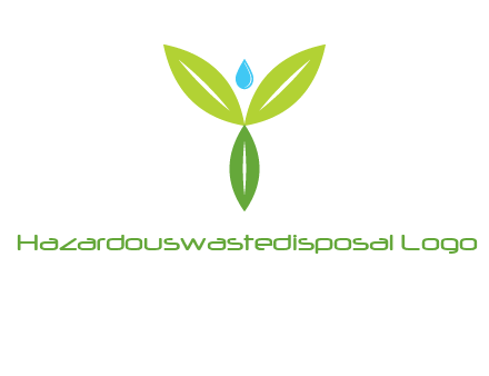 leaves with water drop icon