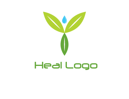 leaves with water drop icon
