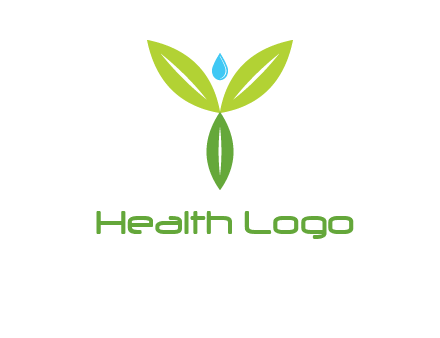 leaves with water drop icon