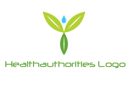 leaves with water drop icon
