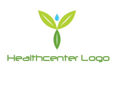 leaves with water drop icon