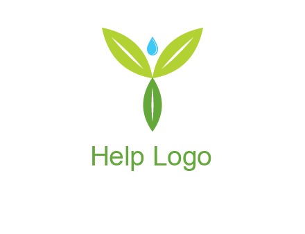 leaves with water drop icon