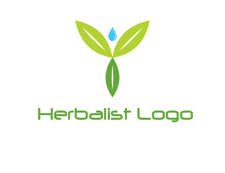 leaves with water drop icon
