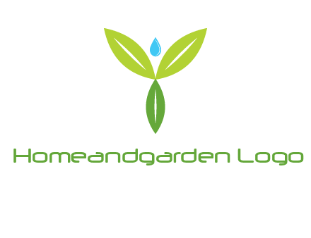 leaves with water drop icon