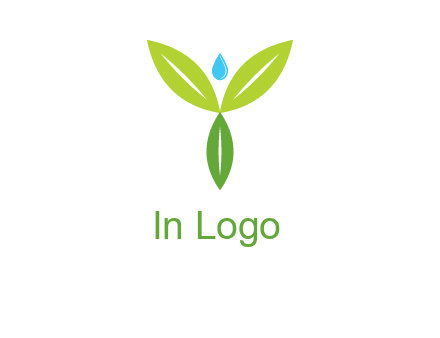leaves with water drop icon