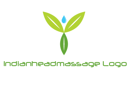 leaves with water drop icon