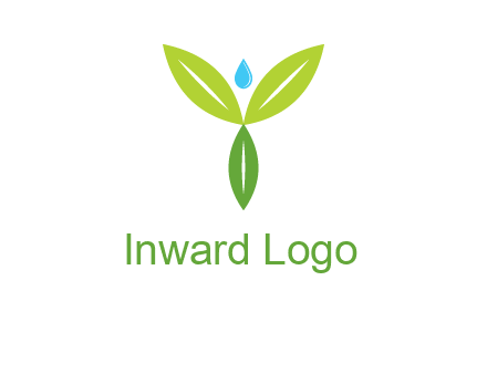 leaves with water drop icon