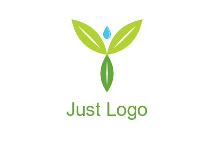 leaves with water drop icon