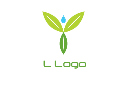leaves with water drop icon