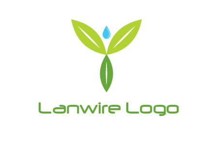 leaves with water drop icon