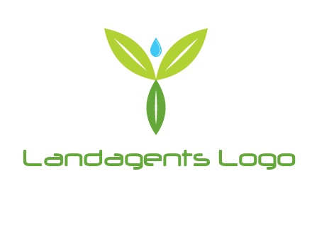 leaves with water drop icon