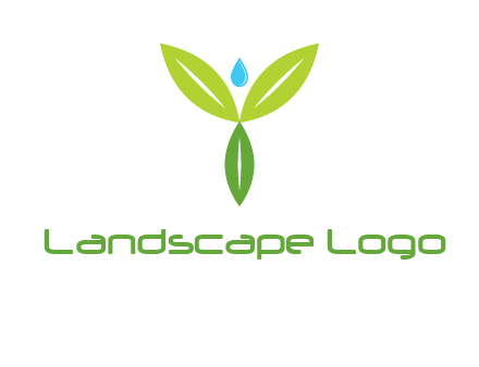 leaves with water drop icon