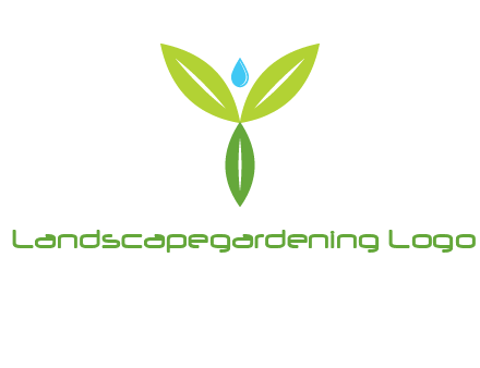 leaves with water drop icon