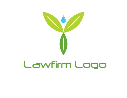 leaves with water drop icon